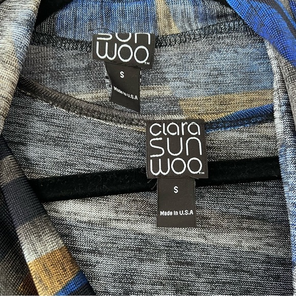 EUC Clara Sun Woo Cardigan Set in Blue Black and Gold size Small - Picture 6 of 10